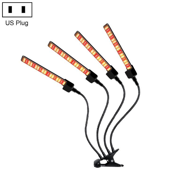 LED Clip Plant Light Four Head Dimming Light US Plug