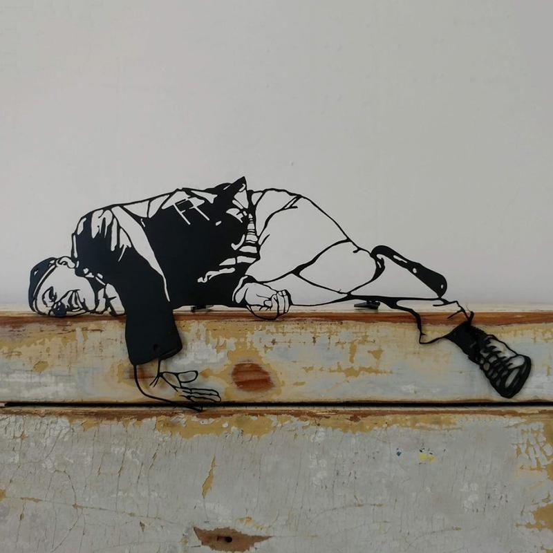 Metal Figure Ornaments Shelf Metal Art 2D Housewarming Gift