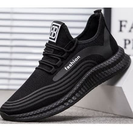 Unisex Sports Sneakers - Black And White