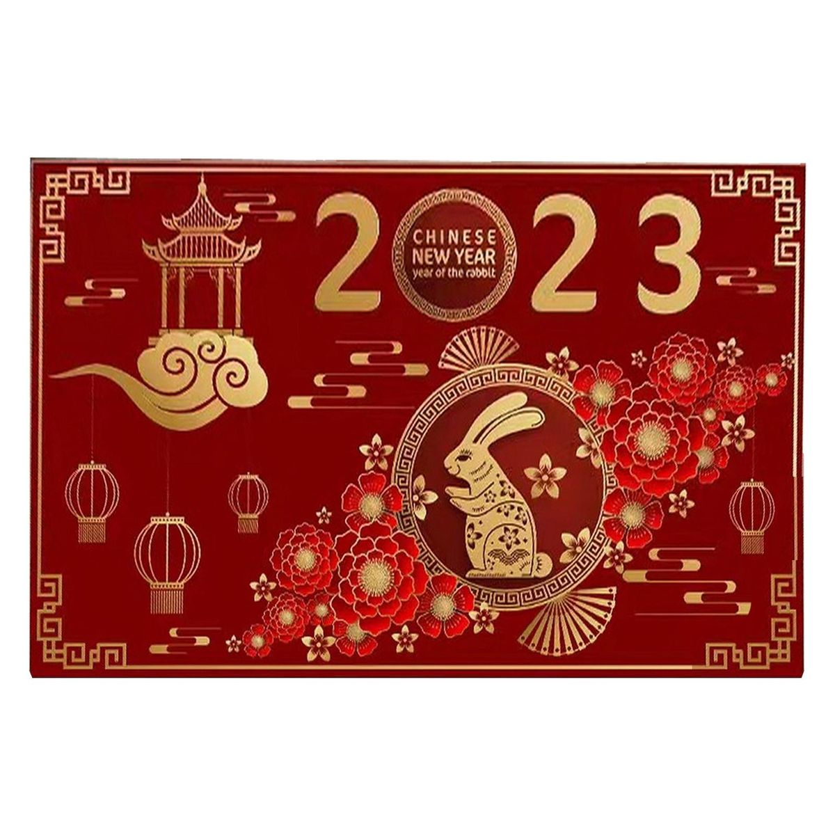 Doorway Mat Chinese Zodiac Rabbit Floor Carpet Festival Party Decor