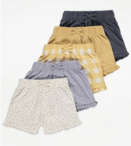 Bow Detail Frilled Shorts 5 Pack