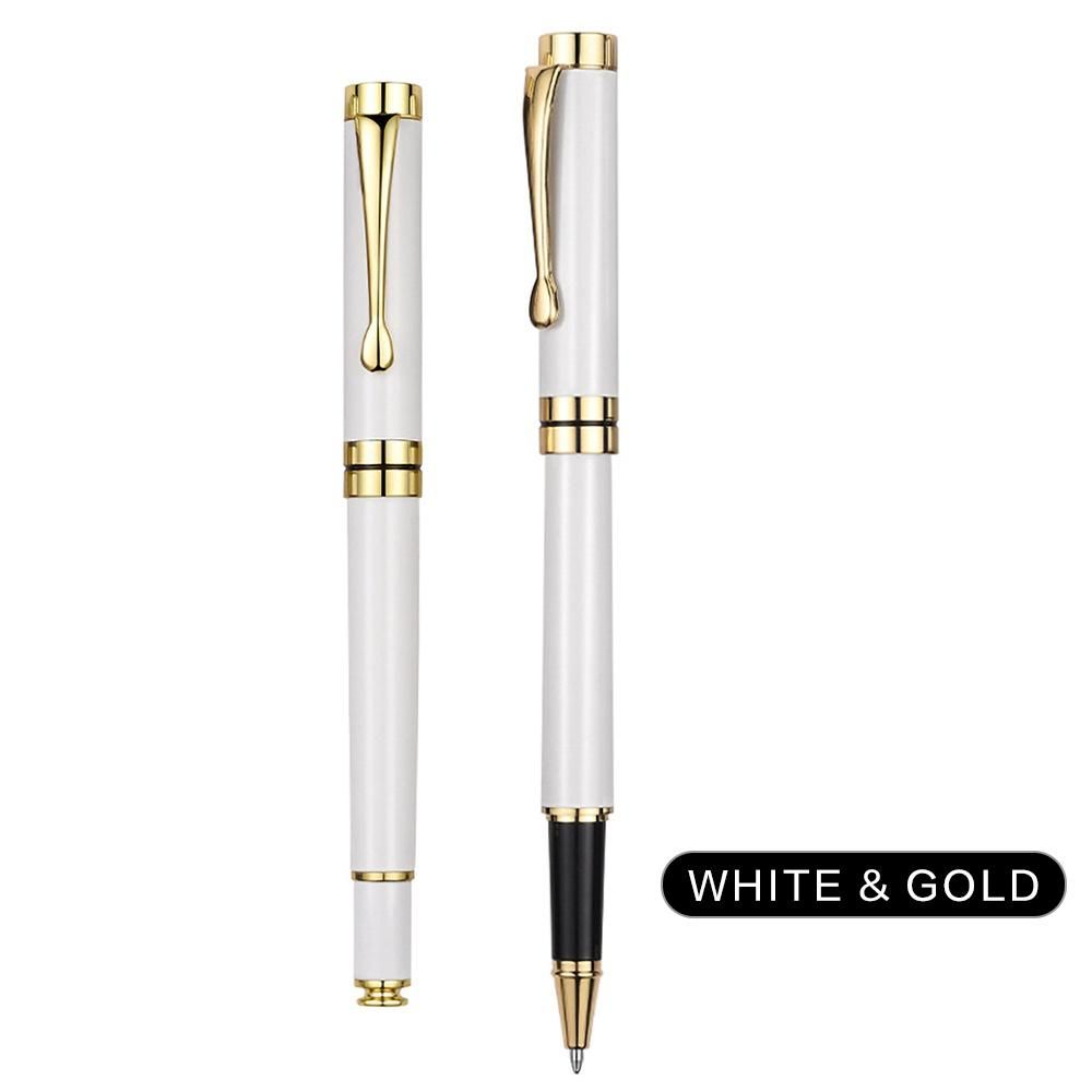 1Pack Metal Ballpoint Pens white & gold