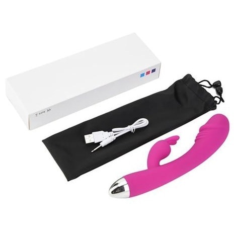 Waterproof Rabbit Vibrator Masturbation Dildo Sex Toy For Women  - Pink