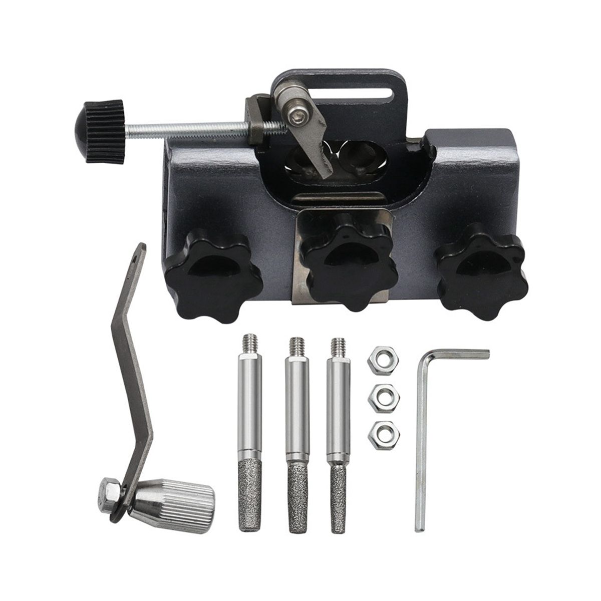 Bracelet Grinder Portable Hand-Cranked Chain Grinder Set Chain Clamp Sharpener Chain Grinder Quick Grinding Tool Grey