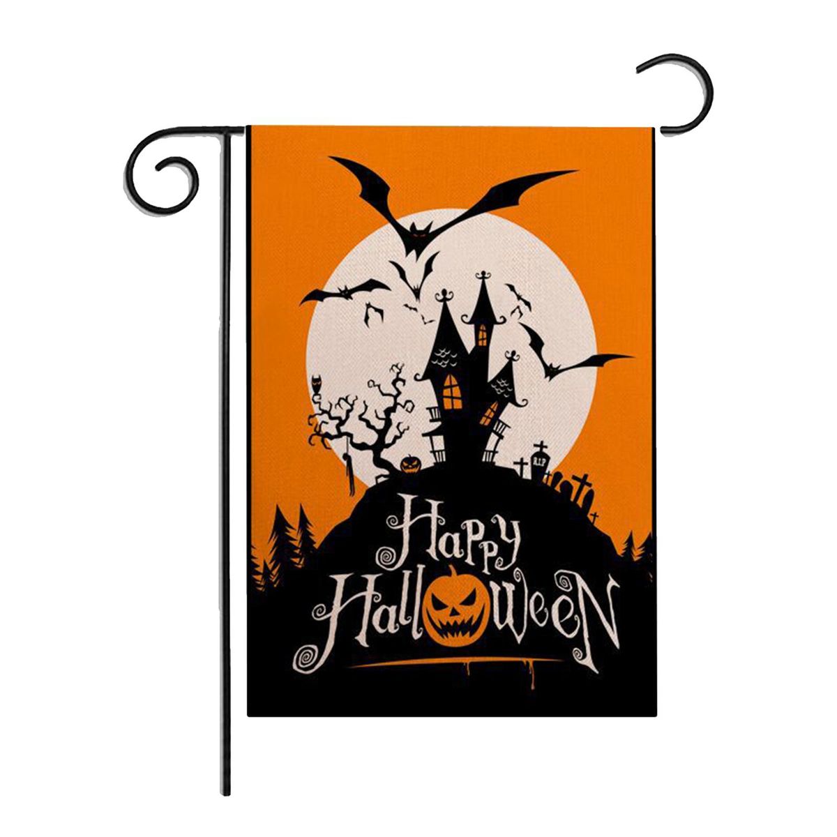 Halloween Welcome Flag Double-sided Printing Garden Flag Horror Pattern Vertical Flag for Haunted House Halloween Party Supplies Front Yard Patio Lawn