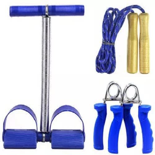 3 Way Training - Hand Grip + Jump Rope + Tummy Trimmer - Blue