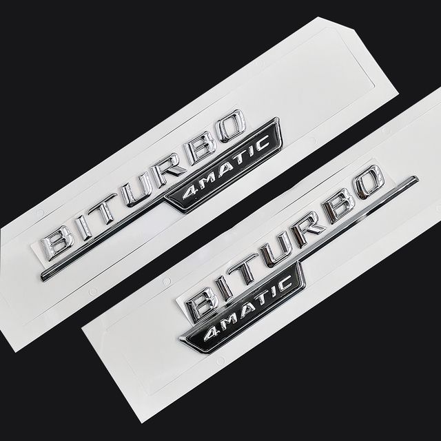 2pcs/lot 3d Black Red Silver Turbo Biturbo 4matic Car Trunk