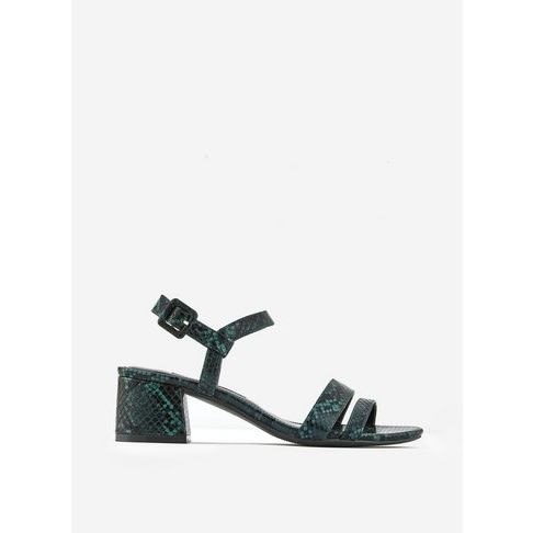 Wide Fit Green Binkie Snake Print Sandals