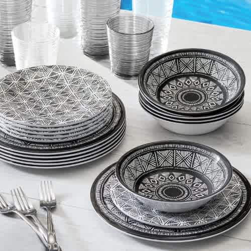 18pc Melamine Dinnerware Set - Printmaker Design