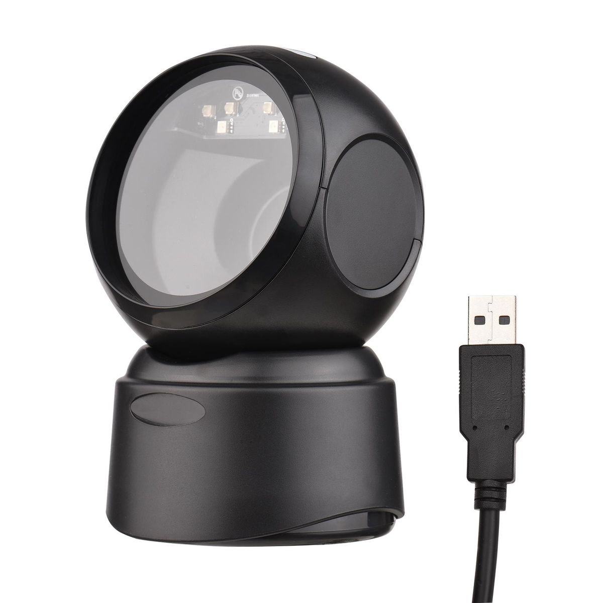 1D 2D QR Desktop Wired Barcode Scanner Platform Hands-Free Automatic Sense Reader USB RS232 Serial Port Plug&Play Compatible with Window Android System Image CMOS Sensor Suitable for Supermarket Retail Shop Grocery Store Warehouse