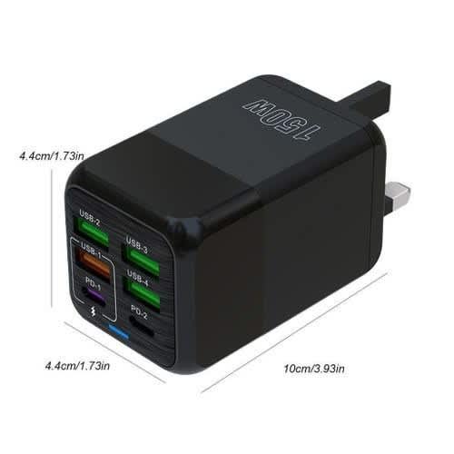 Wall Chargers For Charging Phones-black 6 In1 150w