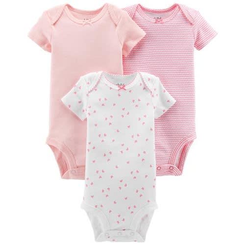 Child Of Mine Newborn Baby Girl Basic Short Sleeve Bodysuit Set