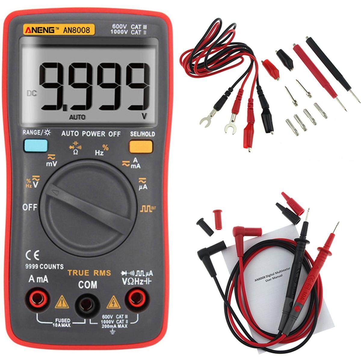 True RMS Digital Multimeter Backlight AC Voltage Current Resist Meter Tester