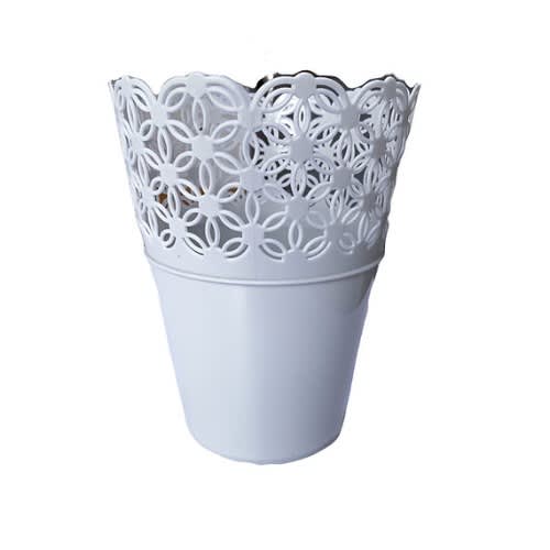 Decorative Planter, In/outdoor 9cm, Weave Light Grey