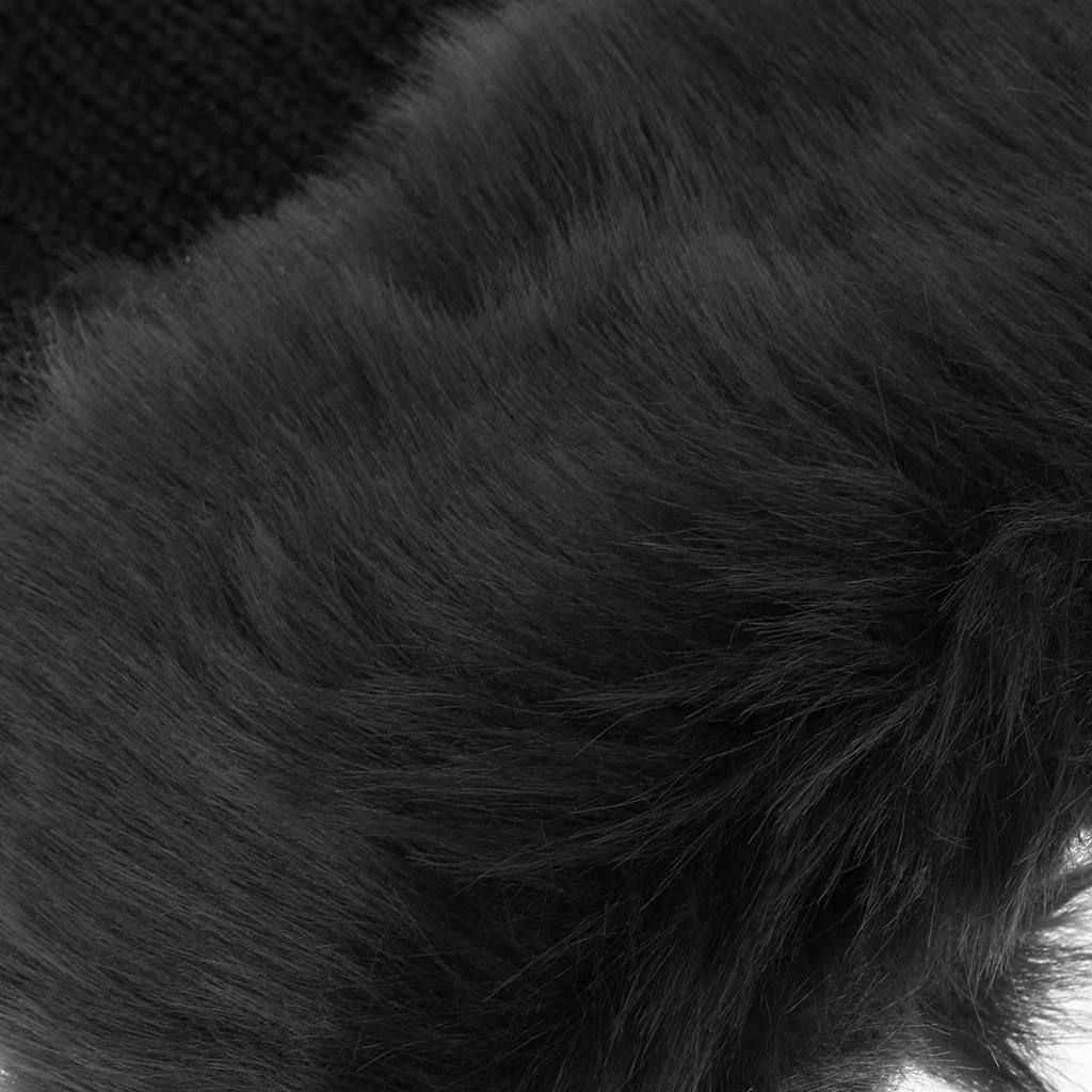 Fluffy Knit Boots Cuff  Trim Toppers Leg Warmer Boot Sock Black