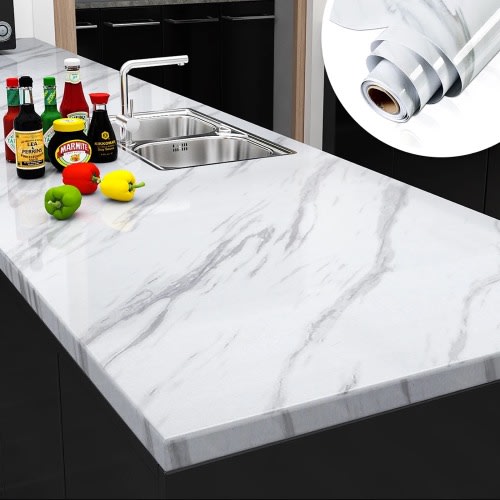 Self Adhesive Marble Wallpaper Kitchen Wall Stickers - Waterproof & Heatproof - 60cm By 5meter
