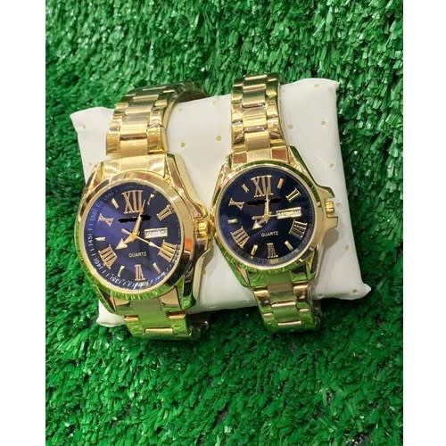 Unisex Gold Wrist Watch - Set Of 2