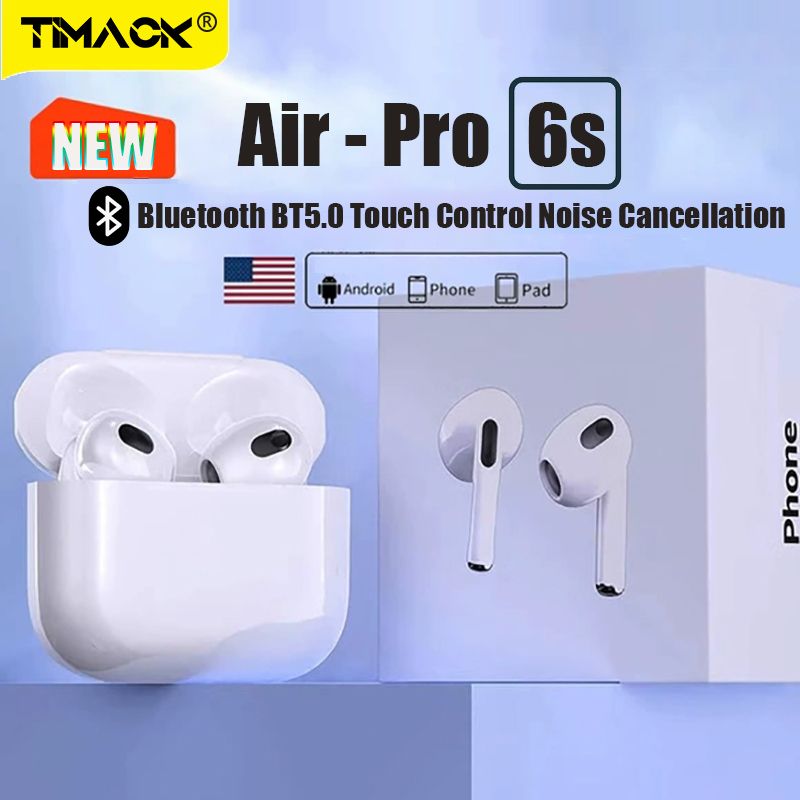 Air Pro 6s Pods Sensor Wireless Fingerprint Touch Bluetooth Headset Stereo Sound Earbuds Earphones For Android & IOS