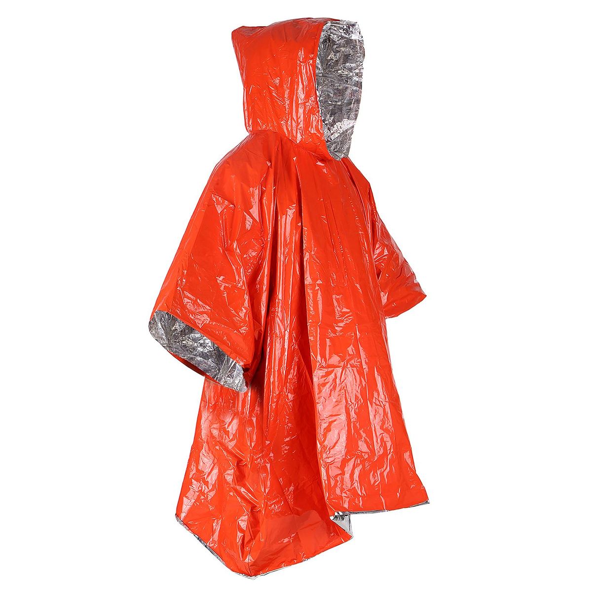 Orange Emergency Raincoat Aluminum Film Disposable Poncho Cold Insulation Rainwear