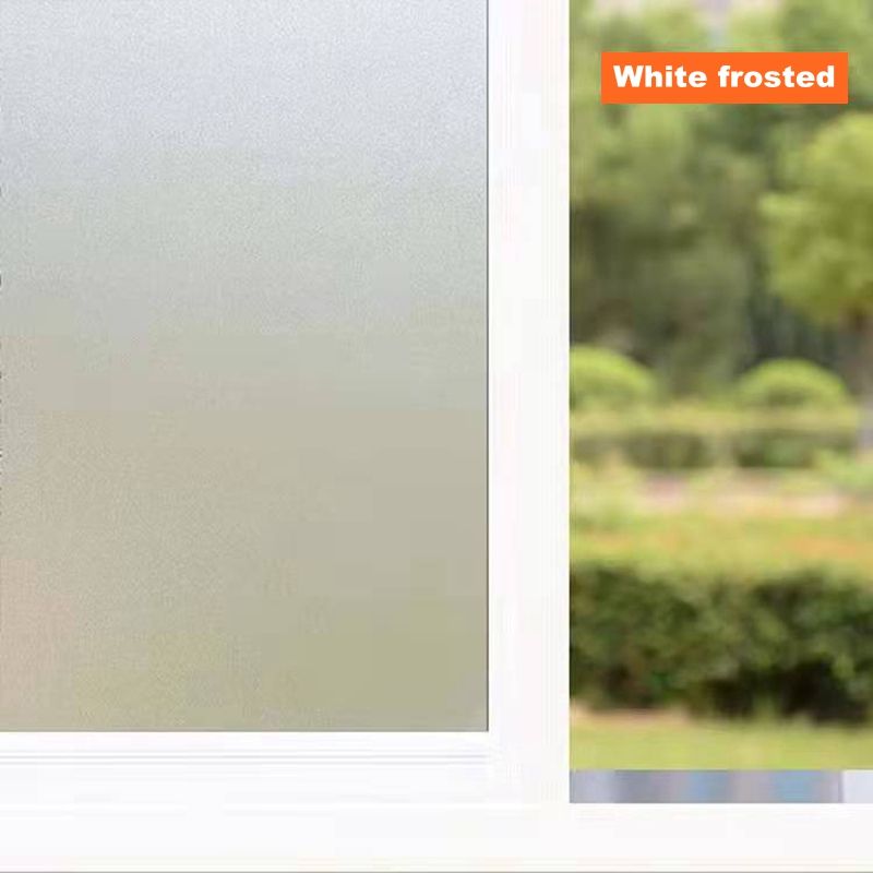 Matte Window Film Stained GlDecorative UV Window Sticker Privacy Protection Frosted Static Cling Film Window Decal For Glass- Frosted