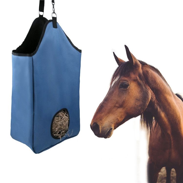 Double Layer Oxford Cloth Horse Hay Bale Hay Tote Bag Blue