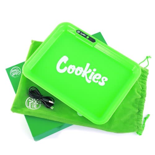 Cookies Led Glow Rolling Tray - Green