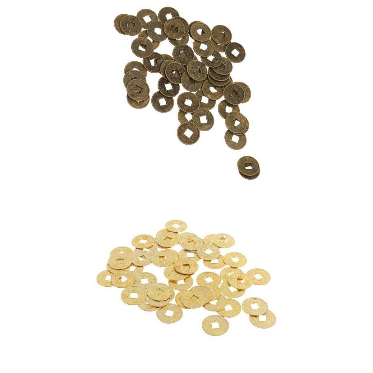 100 Lucky Coins 1.8/2.3cm Feng Shui Ching Money Coin For Fortune