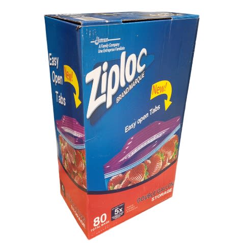 Ziploc Storage Double Gallon - 20bags X 4packs