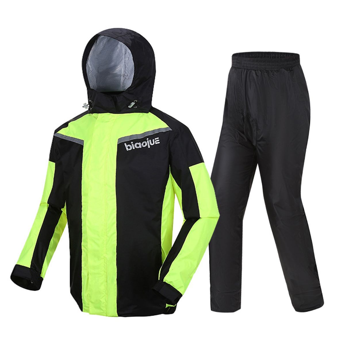 1Set Men Women Thin Waterproof Raincoat Poncho-Black Green