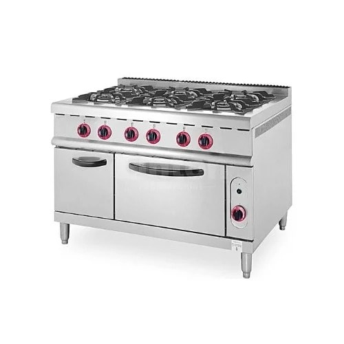 Gas Range Automatic Ignition 6 Burner With Oven