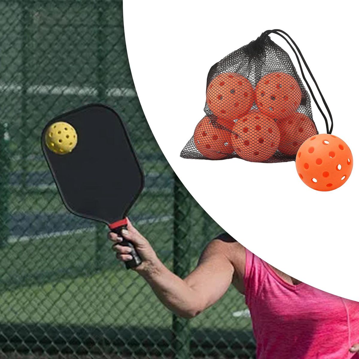 Portable Pickle Ball Nets High Elasticity Durable Orange