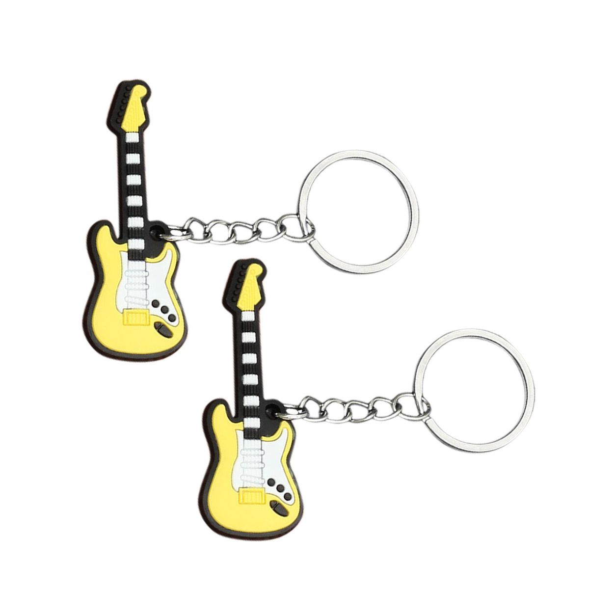 2x Electric Guitar Keychain Car Key Chain Handbag Electric Guitar