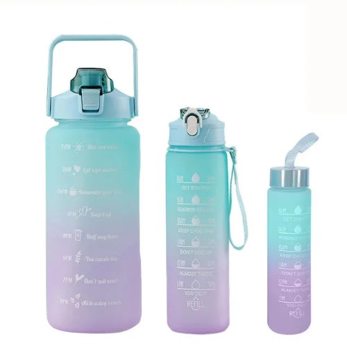 3 In 1 Sports Water Bottle - 2000ml +900ml+ 280ml