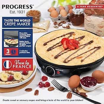 Progress Crepe & Pancake Maker With Non-stick Surface - 1300W