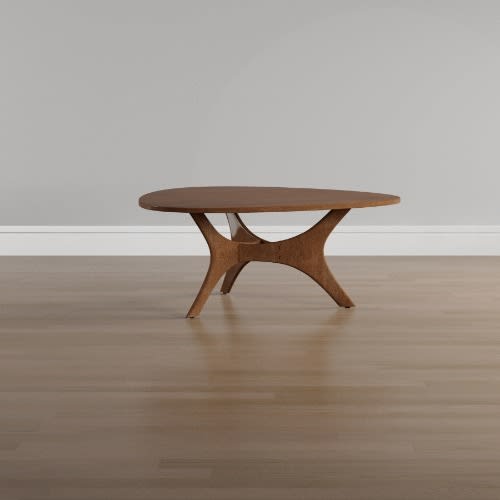 Blaze Triangle Wood Coffee Table - Brown