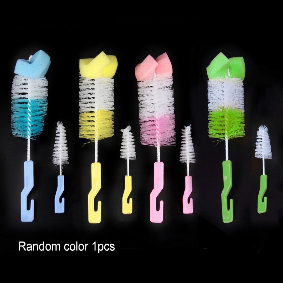 Baby Nipple Brush Bottle Brush 360 Degree Sponge Cleaner With Pacifier Brush
