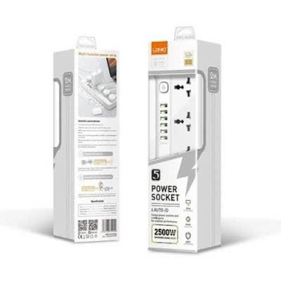Ldnio Power Extension With Sockets And Usb Ports Sc5614 - 2m Cable - 2500w