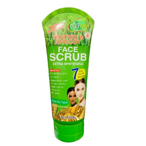 Tea Tree & Apricot Spf 45 Face Scrub Extra Whitening 200g