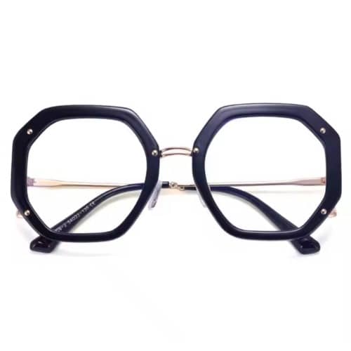 Women Vintage Uv Clear Glasses With Case