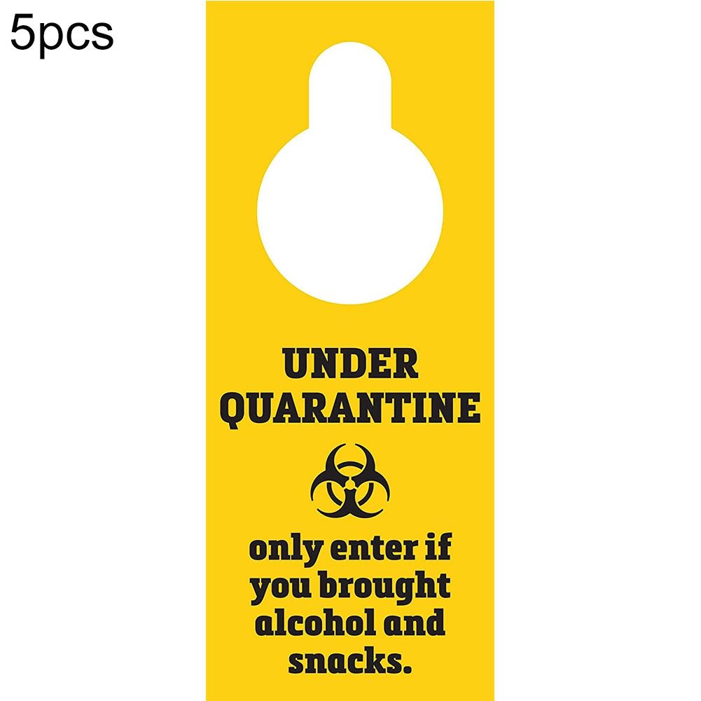 5/10Pcs Wash Hands Under Quarantine Warning Caution-Yellow