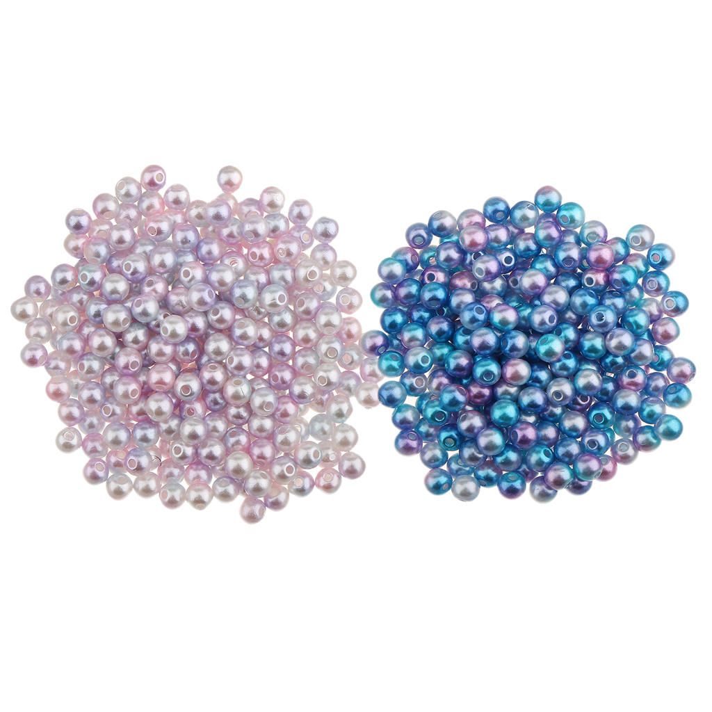 500Pcs 4mm Colored Imitation Pearl ABS Plastic Loose Beads DIY 1 #