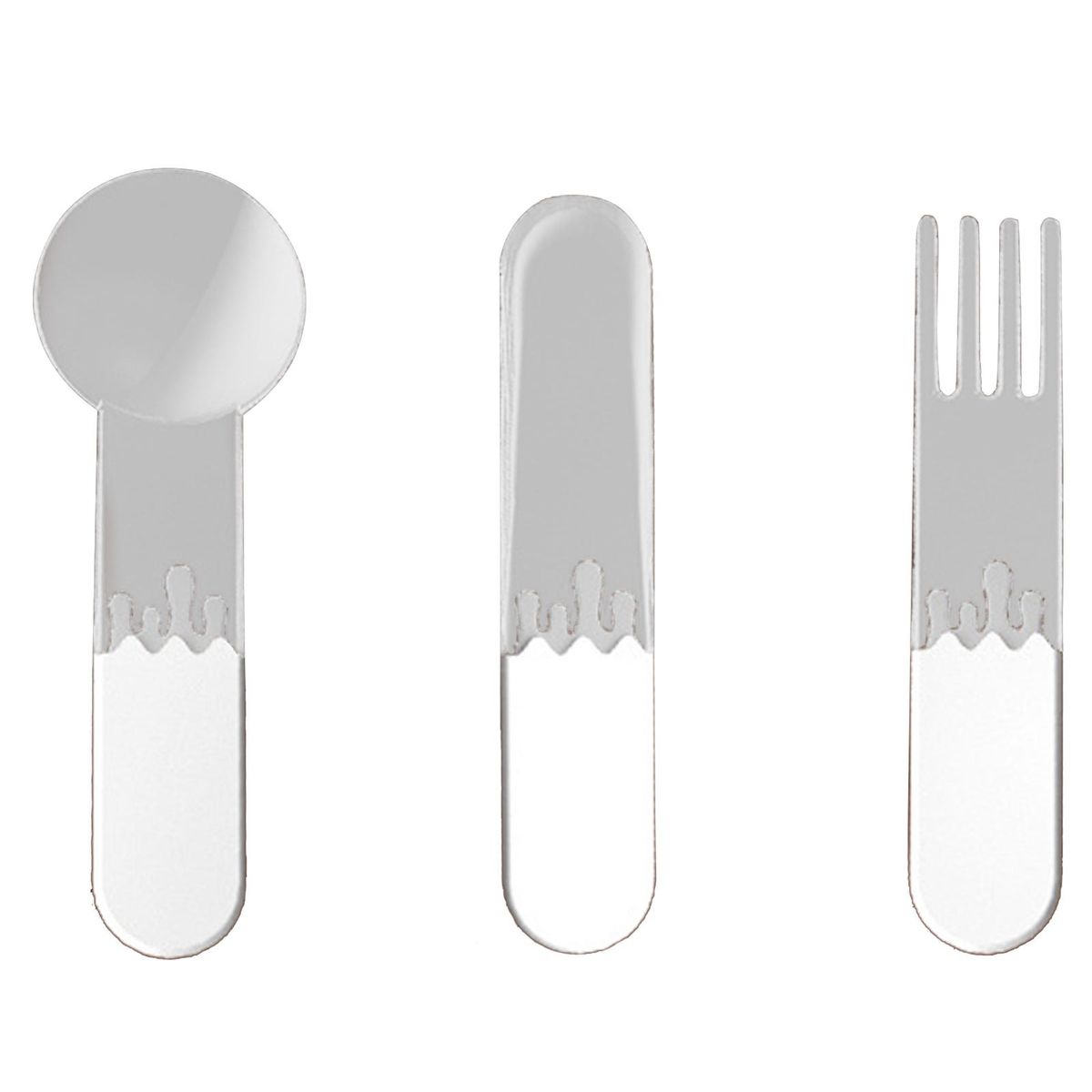 Stylish Dessert Spoon Design Versatile Food-grade Spoon Set for Home White