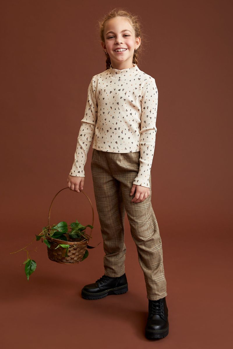 Girl - Carrot Fit Woven Trousers - Brown