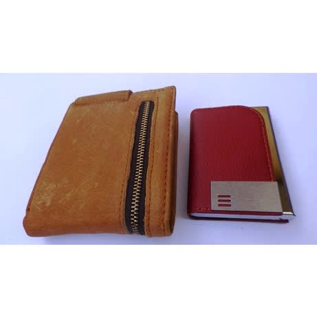 Mens Genuine  Leather Wallet Classic Leather Business Card Holder-Brown