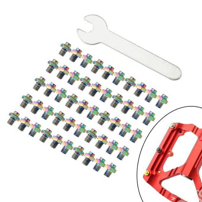 50x Bike Pedal Screws Fixed Studs Nail Bolts Bicycle Bike Colorful