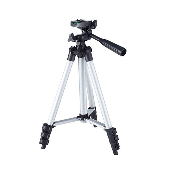 Foldable Alloy Camera Tripod Stand Mount Phone Holder-Silver