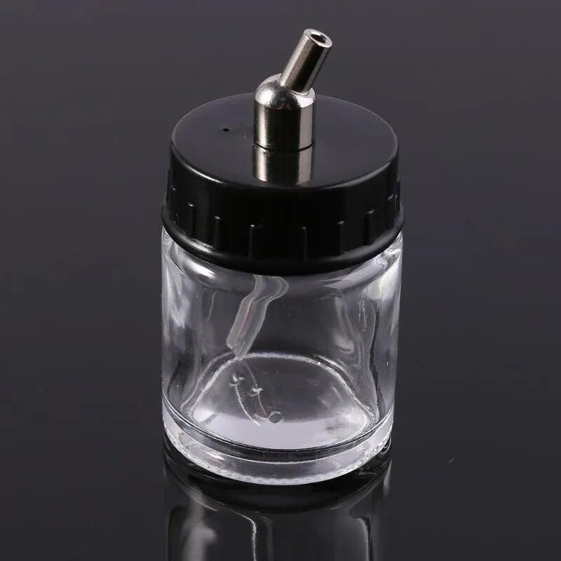 Airbrush Glass Bottle Jar Standard Air Brush Suction Lid Pump Spray Top