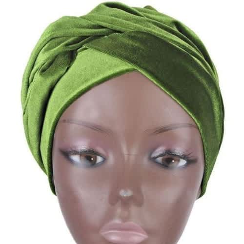 Velvet Turban Scarf- Green
