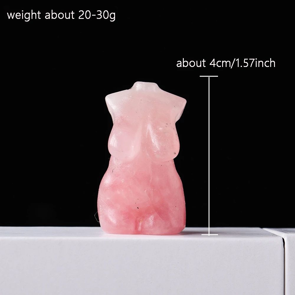 Natural Rose Quartz Women Bust Body Model Statue Healing