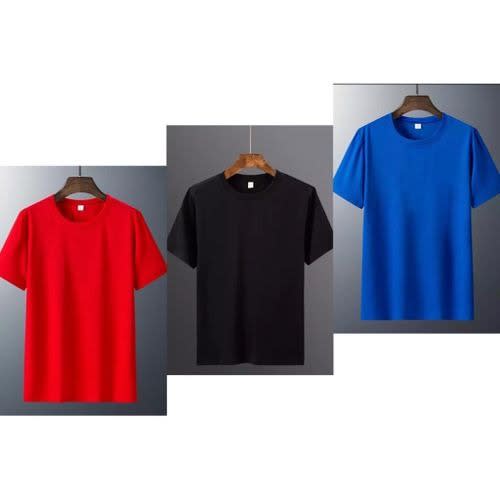 Plain Round Neck T Shirt - 3 Set